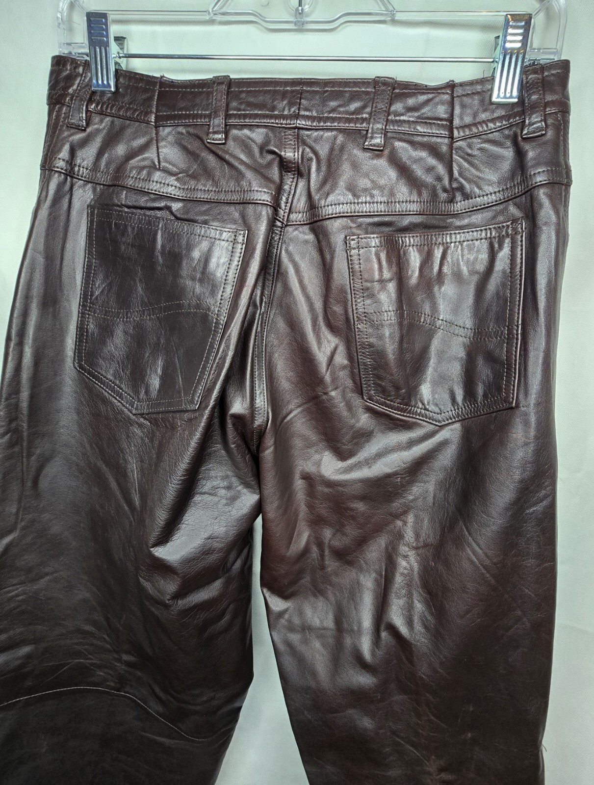 Vintage 70s Leather Pants Chocolate Brown Size 28 J Walden YKK Zipper