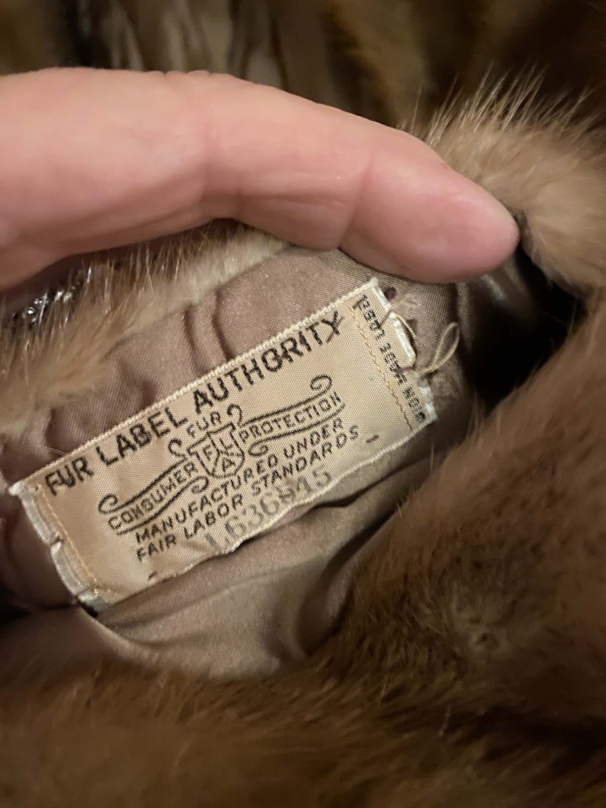 Genuine Mink Authenticity Label Vintage Mint