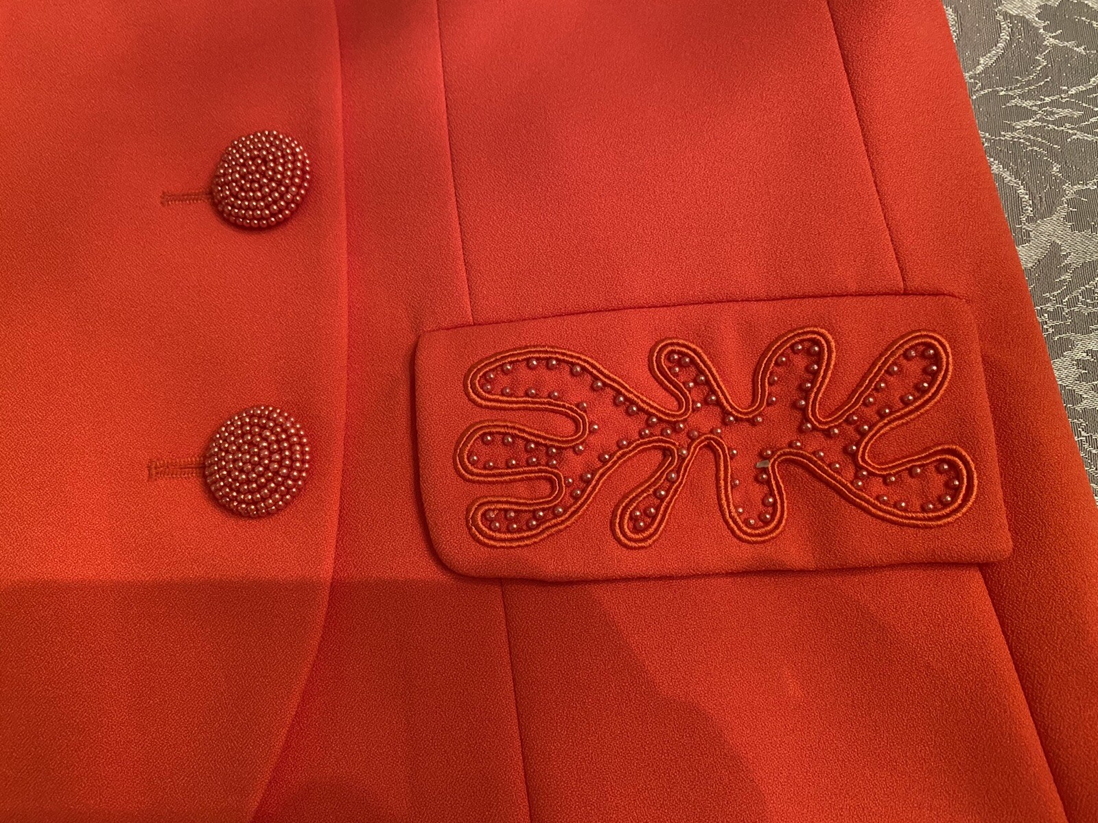 Vintage 80’s NWT Size 16 John Meyer of Norwich Salmon Blazer Jacket Beaded $169