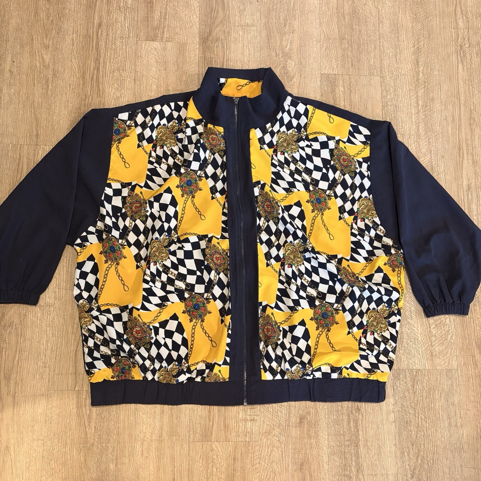 Vintage Silver Threads Windbreaker Sports Jacket 3XL, 80s/90s Print, USA