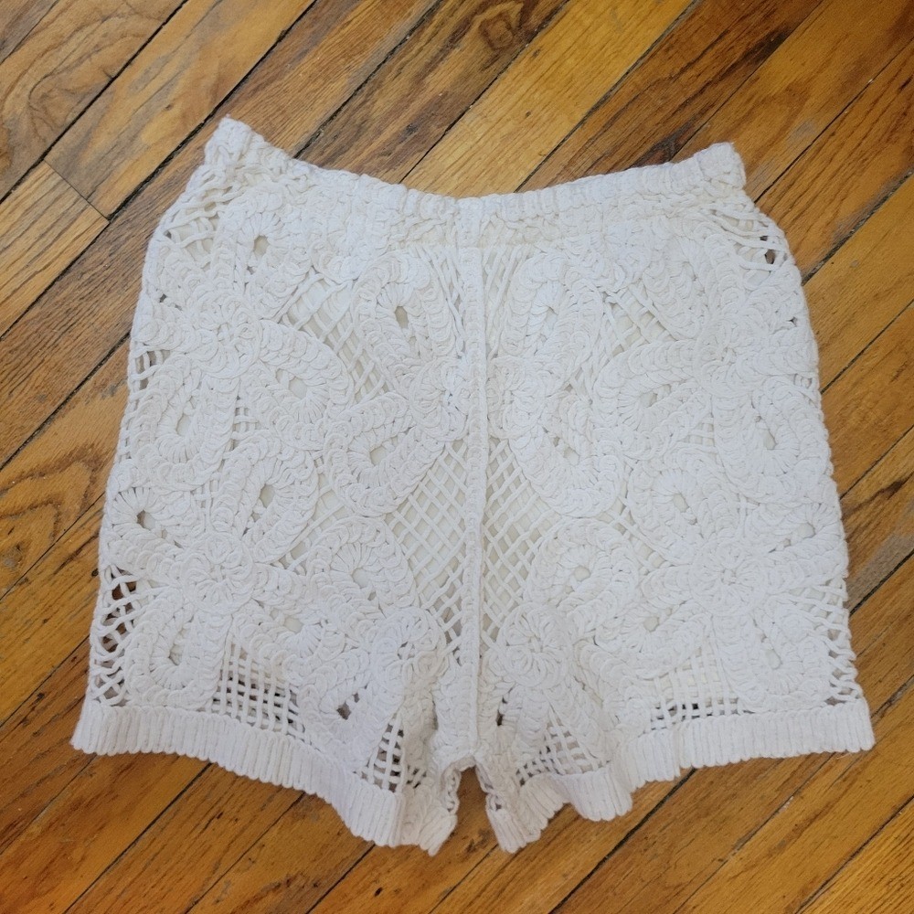 Cream Crochet Women’s Shorts NWOT Boho Cottagecore Coastal Gma