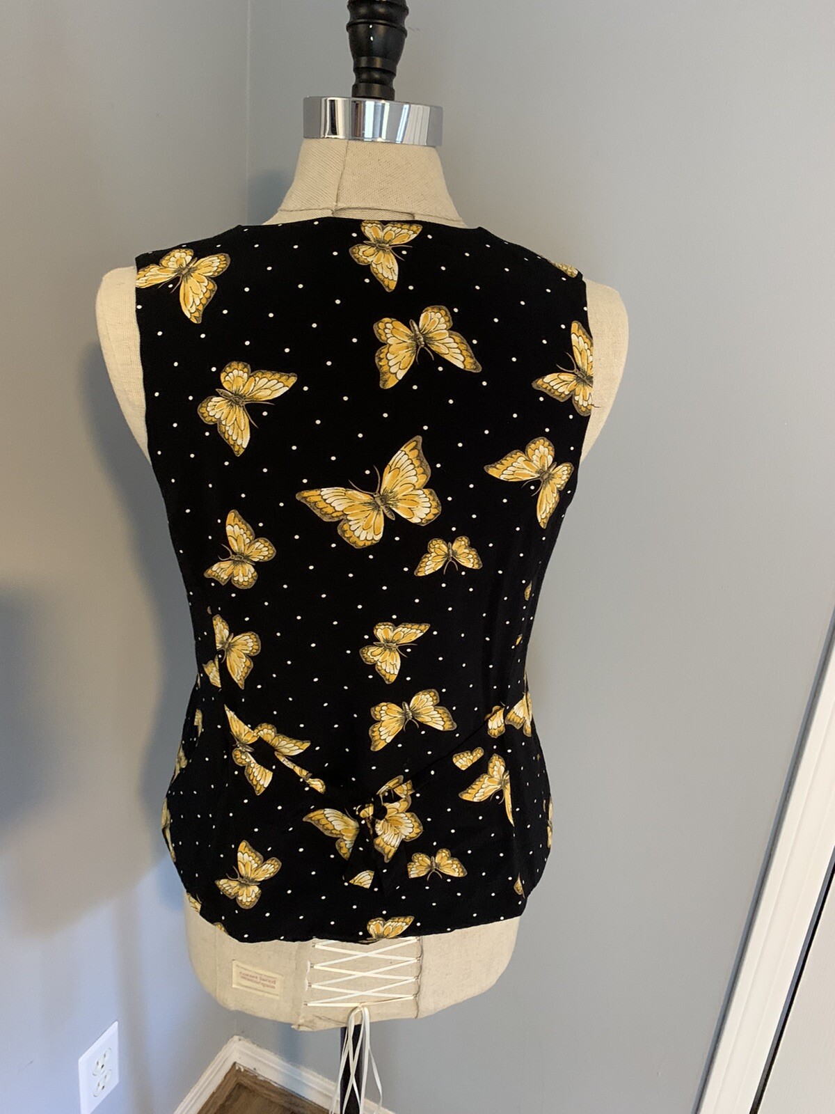 Vintage 90s Moth Print Top Whimsy Goth Boho Dark Academia Cottage Forest Witch M