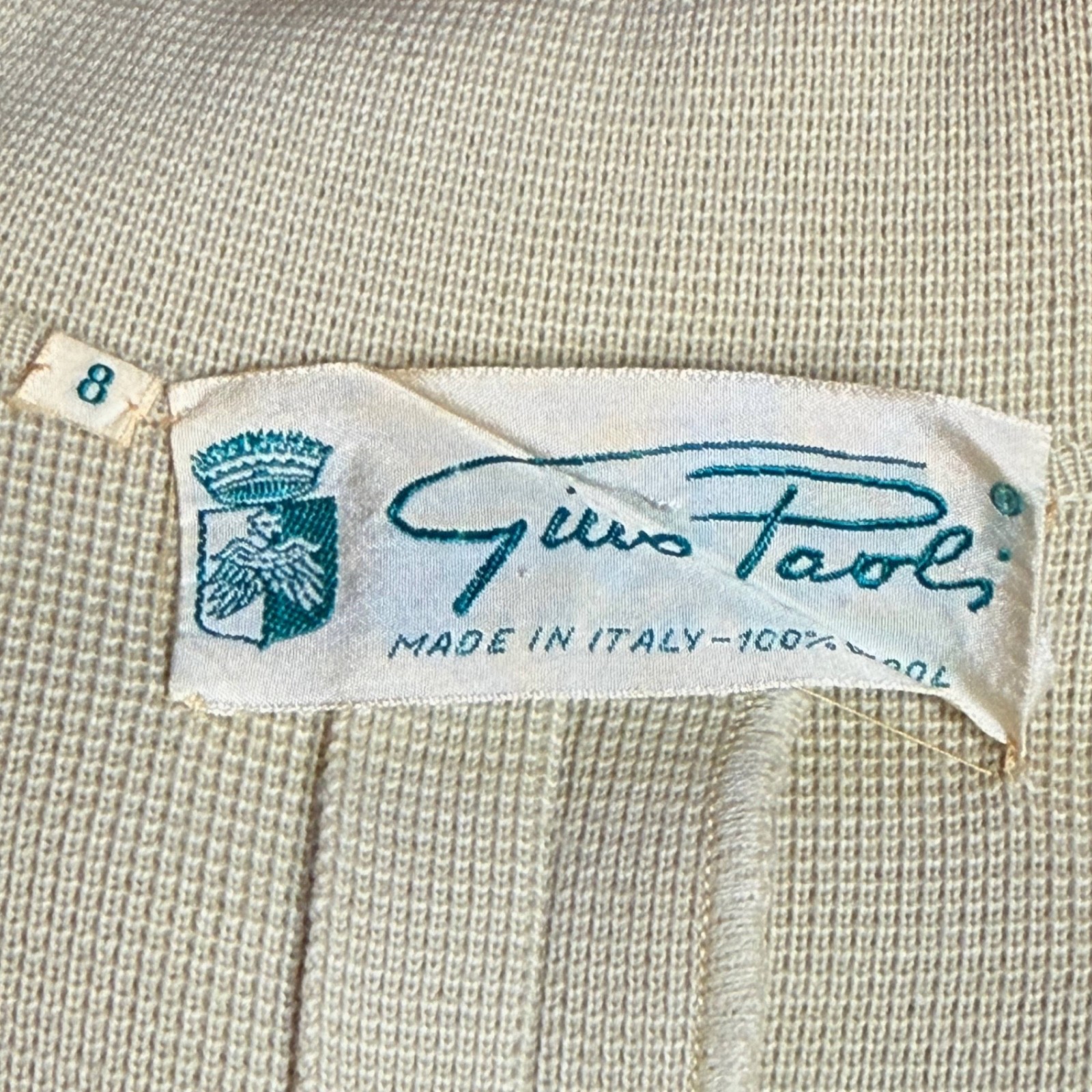 Vintage Gino Paoli Wool Coat Italy Double Breasted Knit Tailored Midi