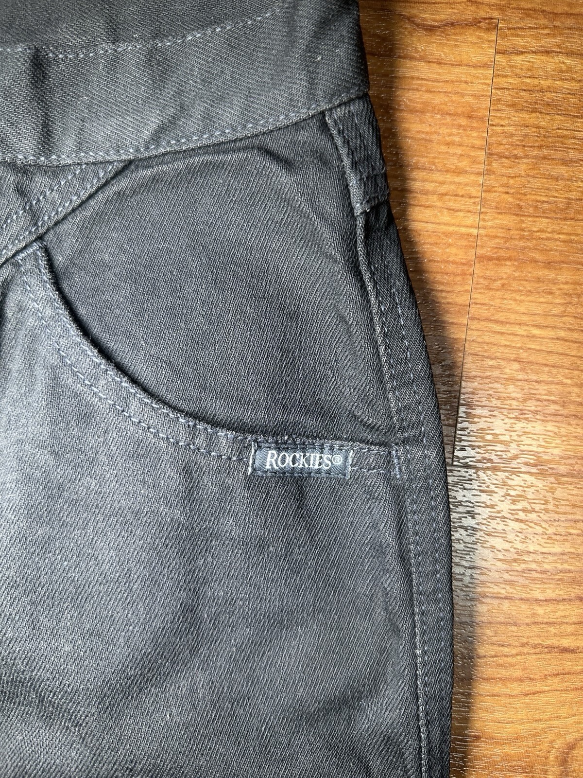 Vintage 80s Rockies Black Western Jeans Womens 15 33×36 USA Bareback 17
