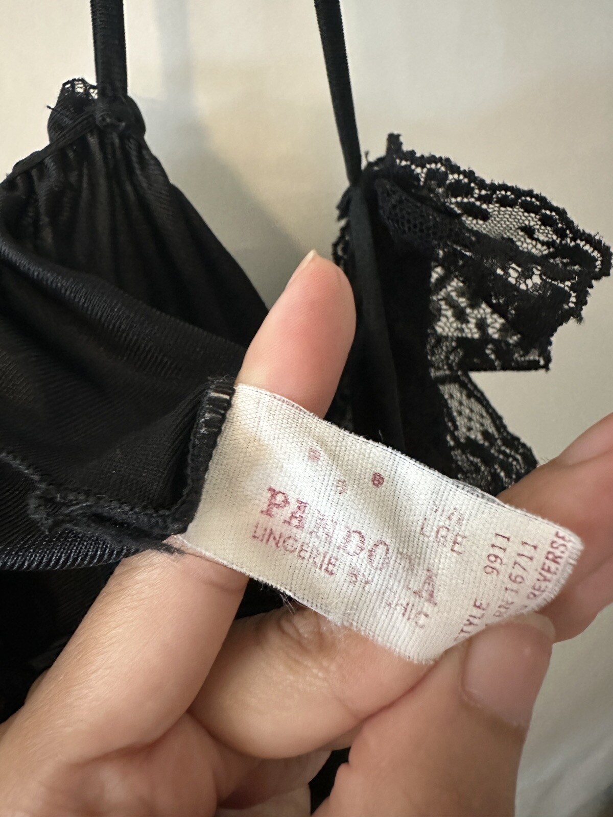 Vintage 1960s Teddie Pandora Lingerie by Chic Lace Satin Sexy High Leg Black LRG