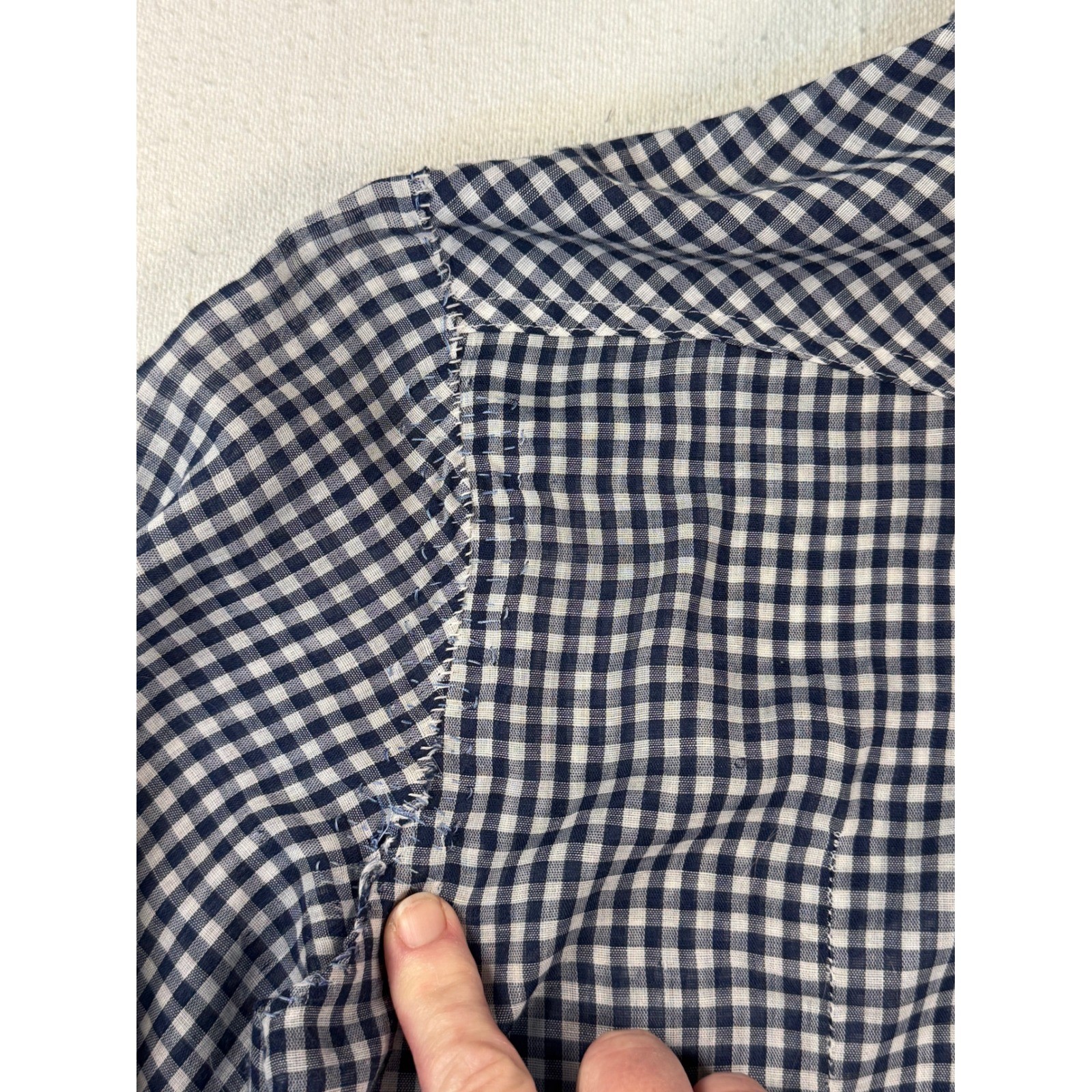 Lee Western Shirt Womens 9/10 Blue Gingham Pearl Snap Vintage Lady Lee USA Fair