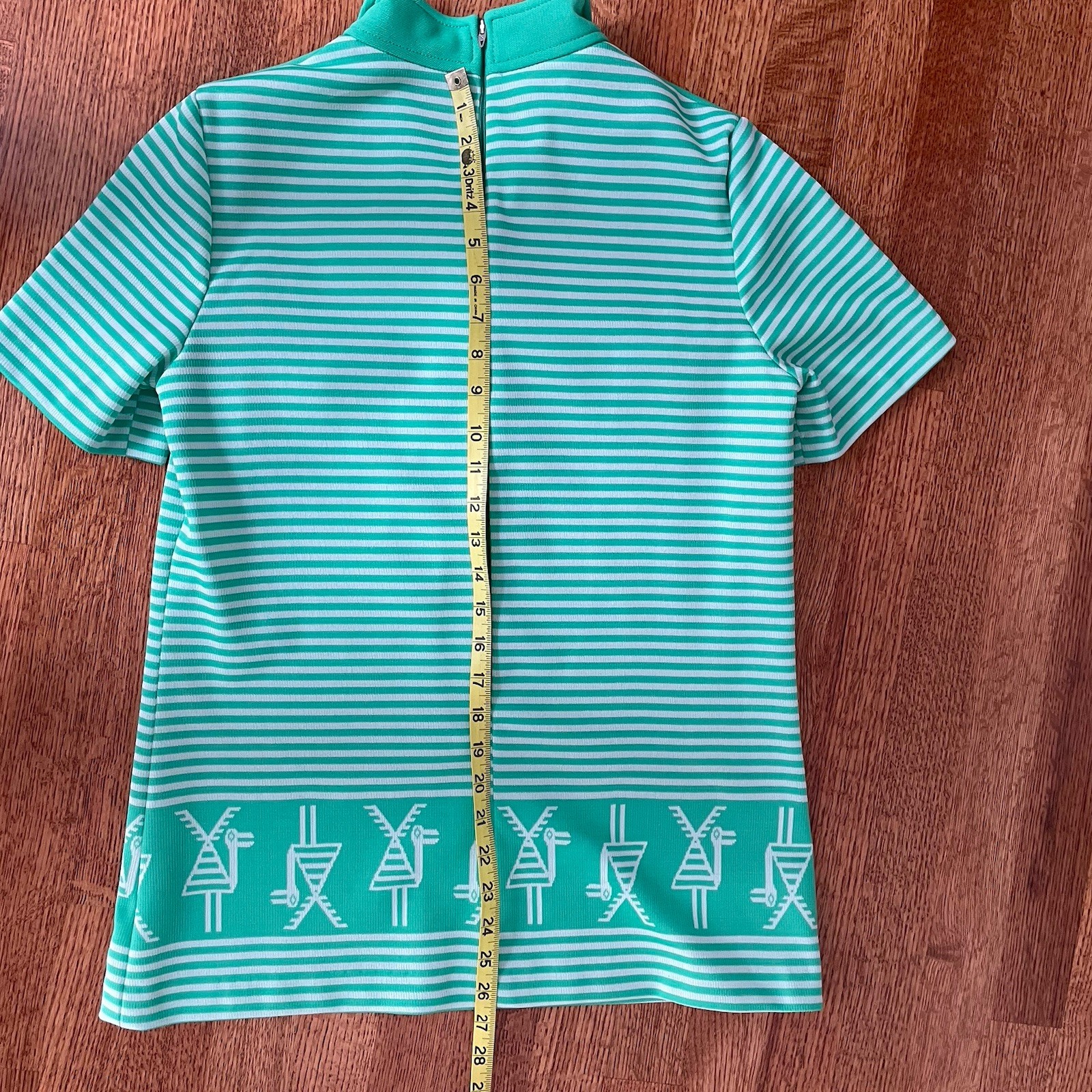 Vintage 70s Marty Gutmacher Knit Pantsuit Green White Lounge Disco Retro M?