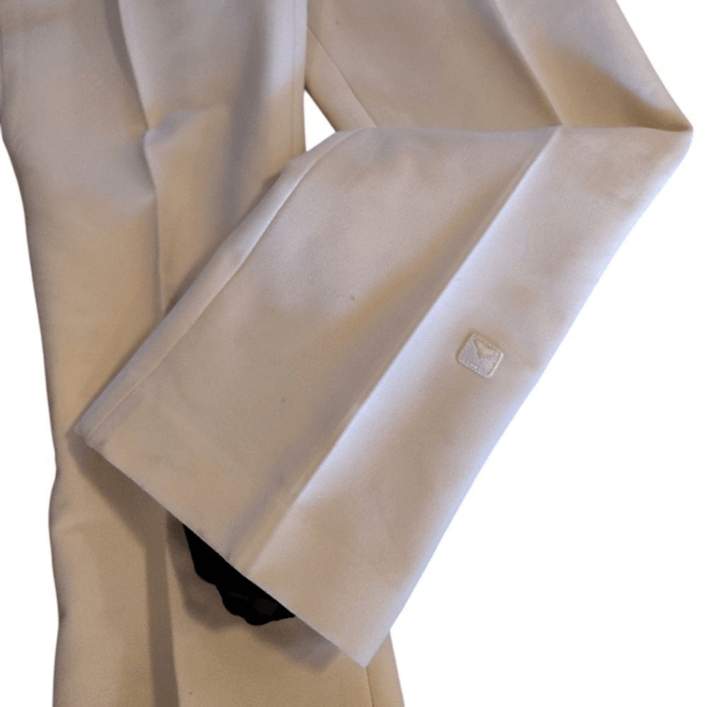 Obermeyer VTG Ivory Snow Ski Bib Softshell Stirrup Wool Jumpsuit SZ 12