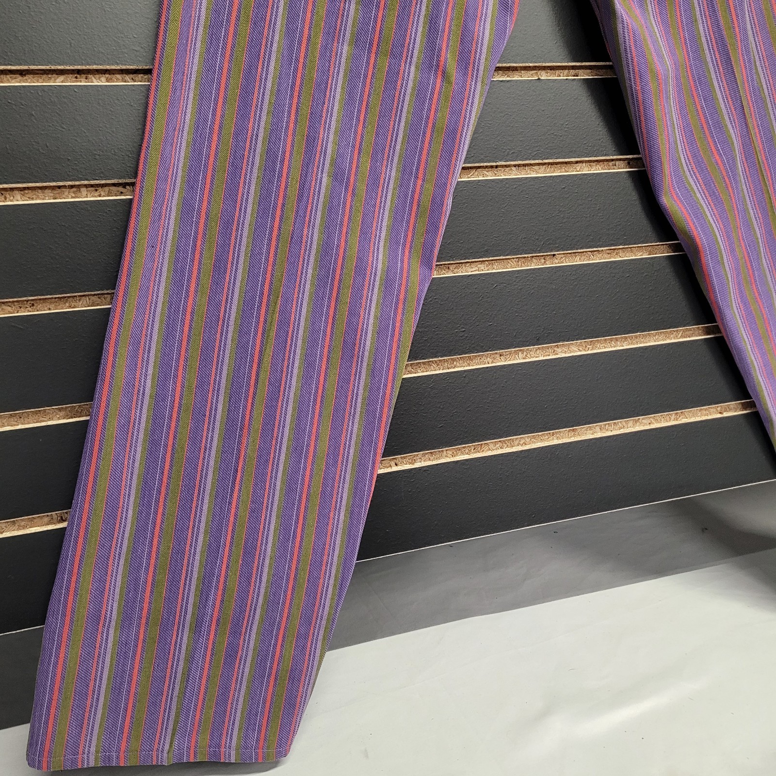 Vintage Levis For Gals Sta-Prest Pants Striped 70s Snap Button 26X32 Rare