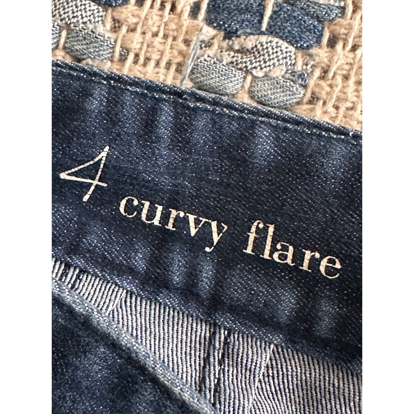Y2K Denim Jeans Dark Wash Flared Sailor Style Pockets Size Waist 32 Low Rise Fit