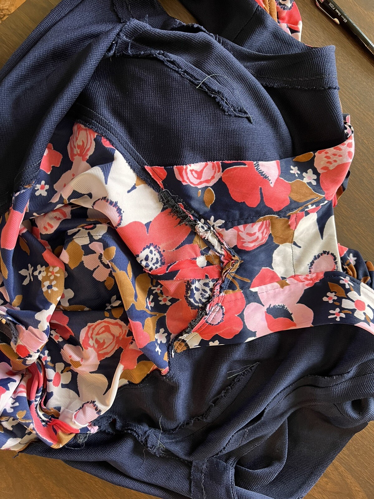vintage 70s floral maxi dress navy with pink white flowers sleeveless ruffle