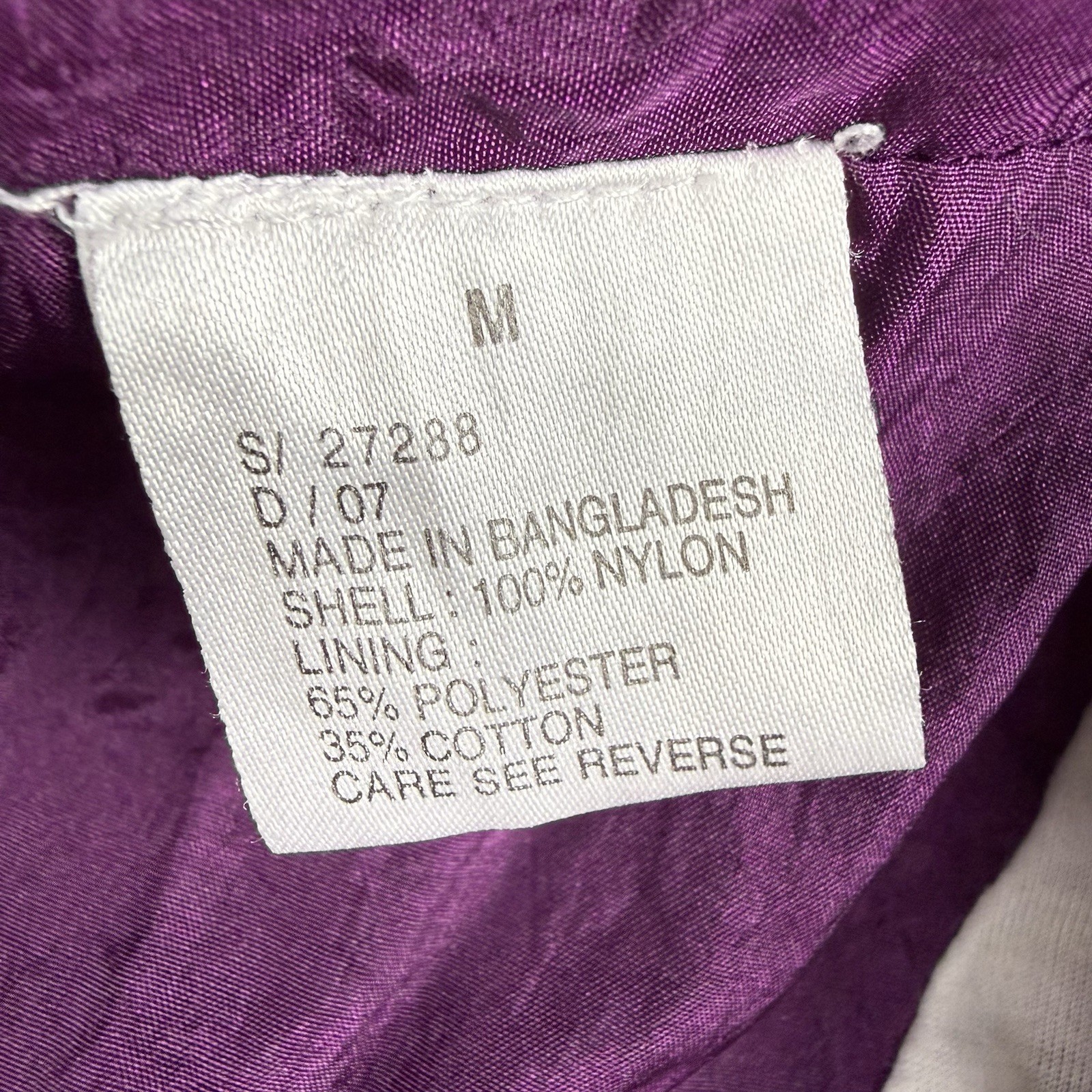 Vtg 90s Nylon Windbreaker Track Suit Set Womens M Purple Bold Spirit Retro Chic