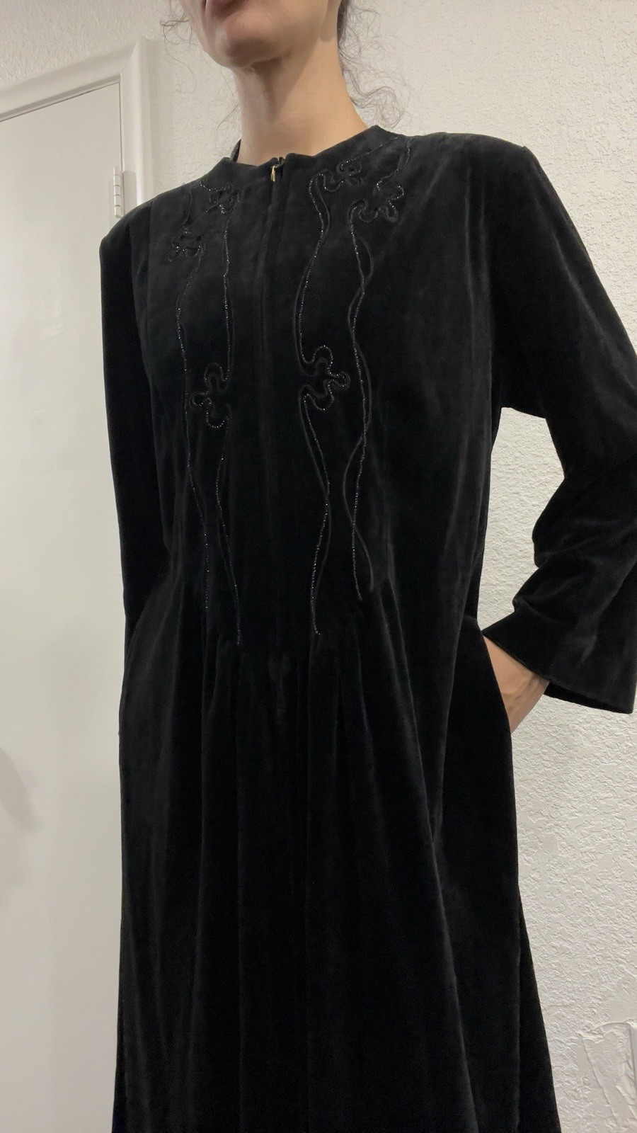 GLAMOROUS VINTAGE GEORGETTE TRABOLSI DRESSING GOWN EVENING Women’s Size S/M