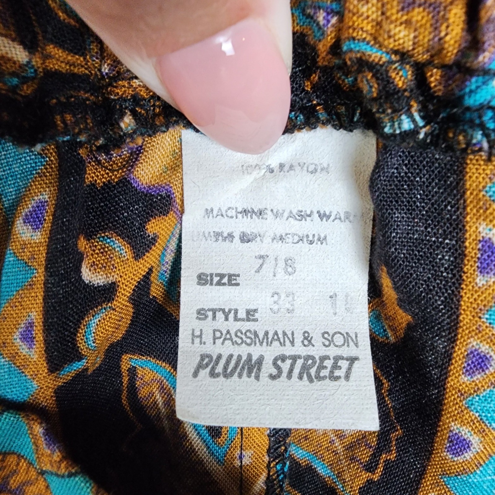 Plum Street H Passman & Son Maxi Skirt Women 7/8 Multicolor Paisley Vintage 70s