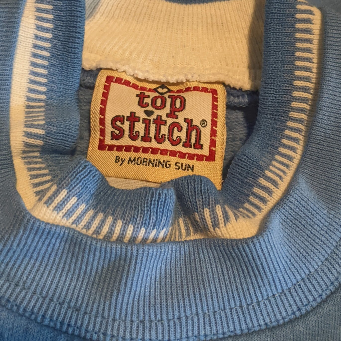 Vintage 1980s Top Stitch by Morning Sun Blue Butterfly Small Crewneck Sweatshirt