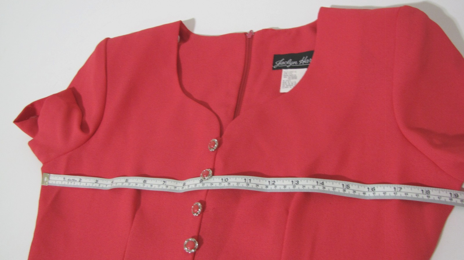 VTG 90s Dress Jaclyn Hart Rose-Pink Maxi Straight Short Sleeve Front-slit Wm. 10