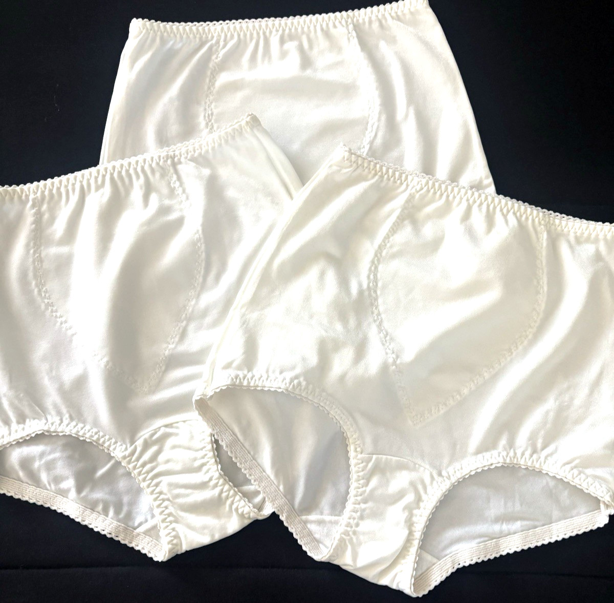 NEW VTG ’90s Satiny Panties Hanes Her Way 3 LOT Sz L Nylon Spandex RN63944 NOS
