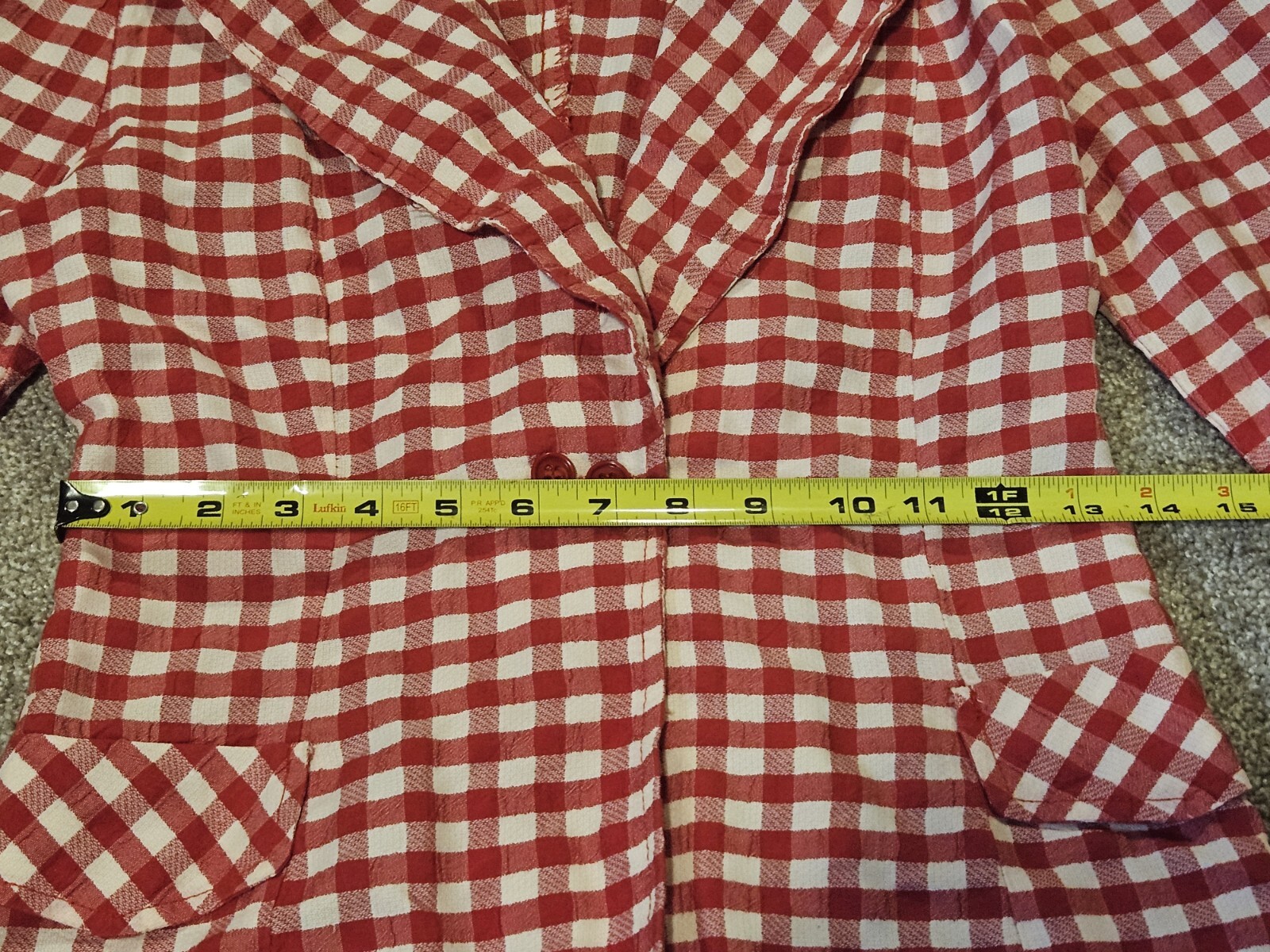 Vintage Red And White Checked Blazer The Outsider Happy Legs Inc Womens Retro