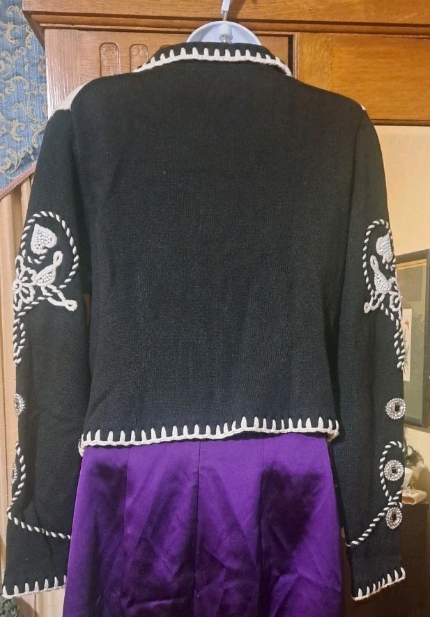 Michael Simon Western Cowboy „Shirt” Rockabilly Cotton Ramie Cardigan Sweater M