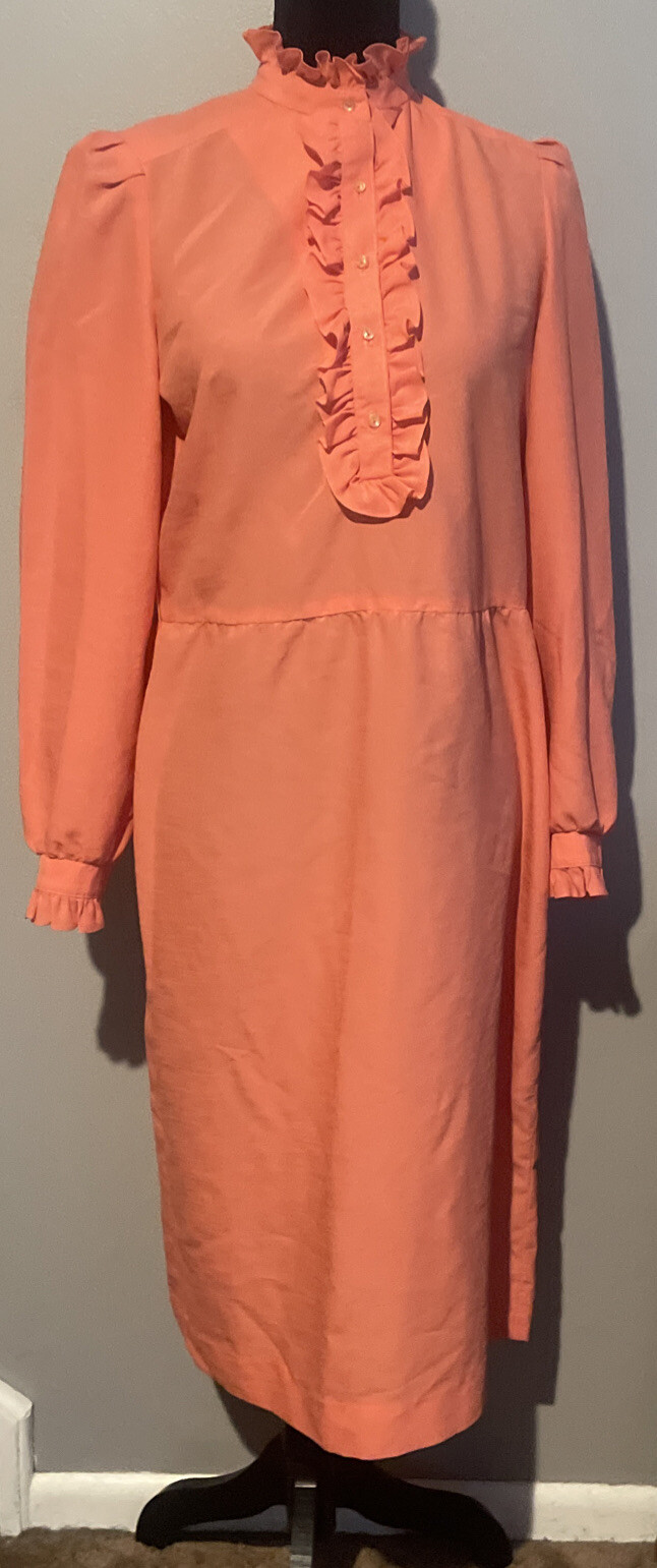 Vintage Willi Of California Womens Dress Coral Vtg Size 10 Runs Smaller No Belt