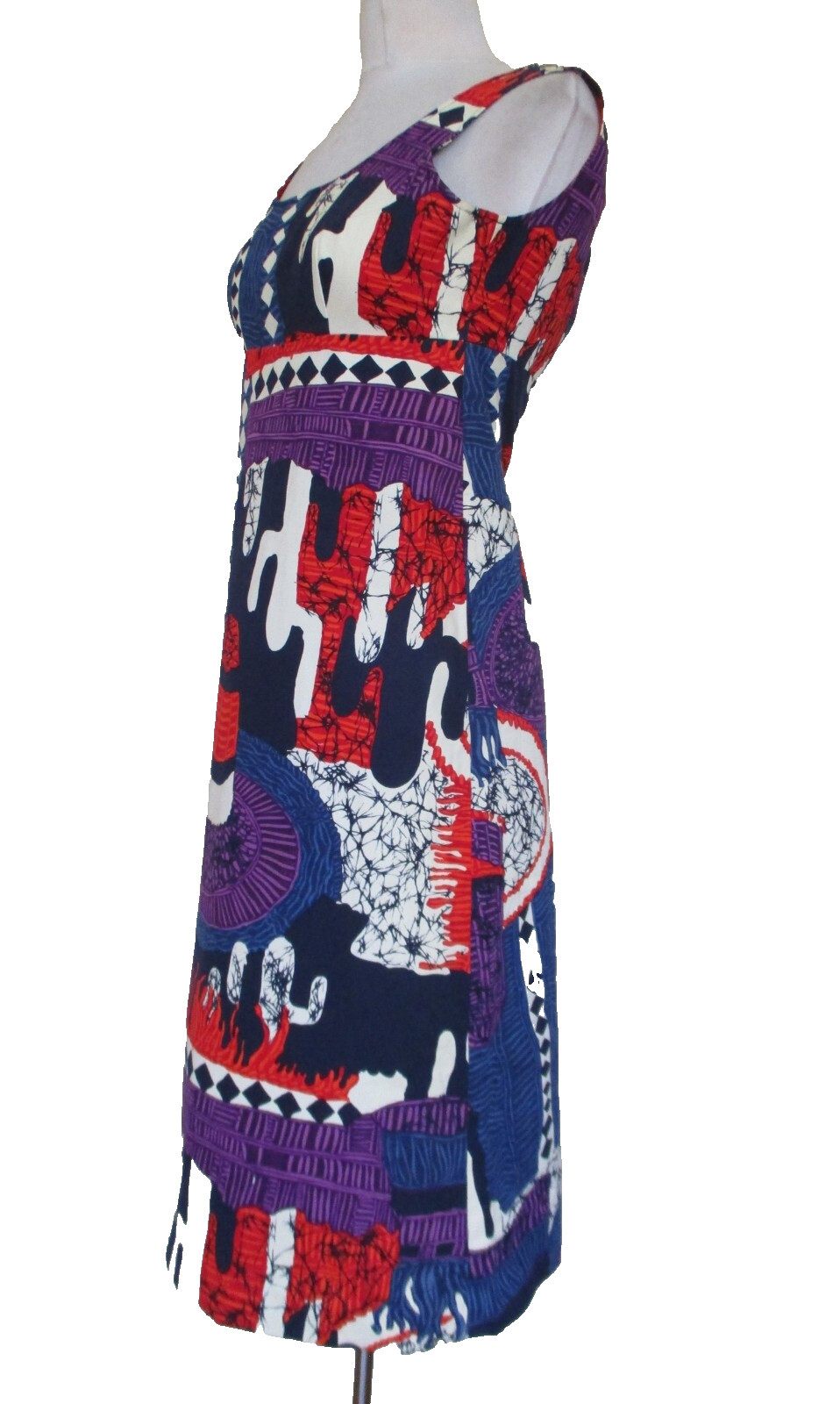 Vintage Mexican Dress XS/S Women Sombrero & Cactus Print Sleeveless