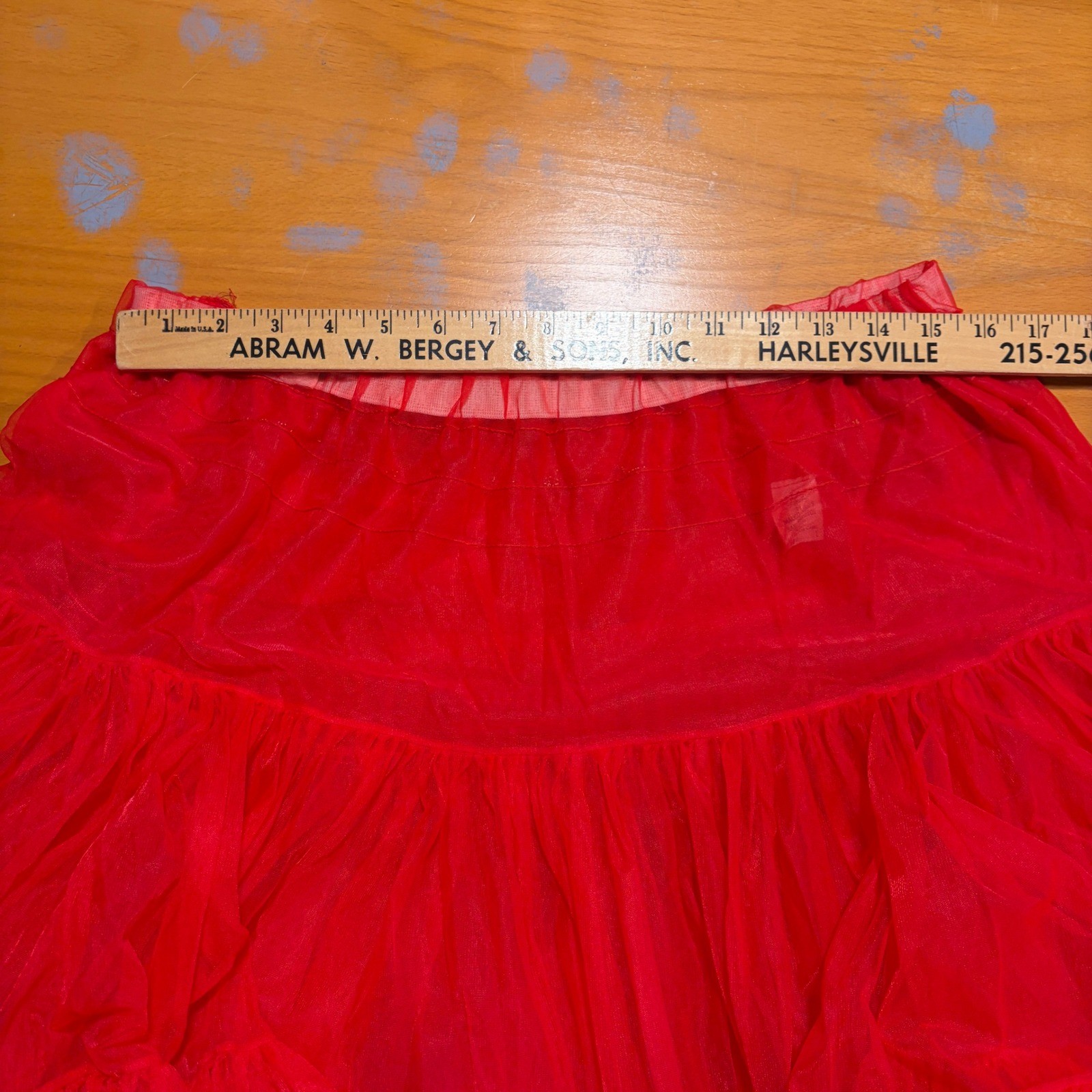 Malco Modes Red Petticoat Partners Please 582 Vintage Tulle Ruffle Skirt Pin Up