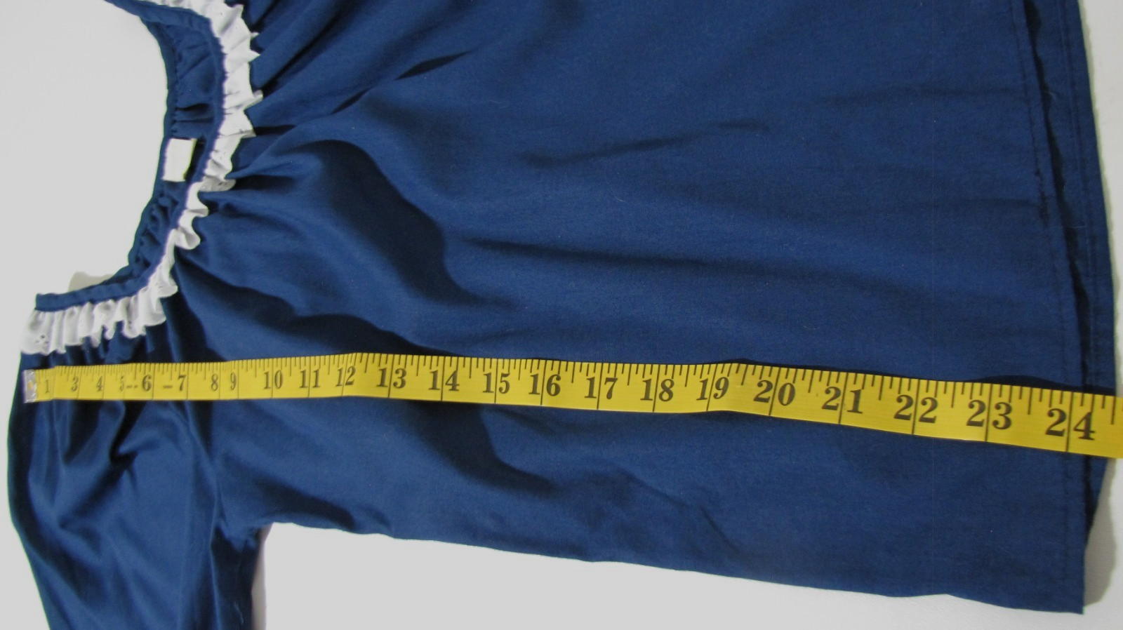 VTG Rockmount Top Navy-Blue Square dance eyelet-Lace-trims Short-sleeve Wm. M