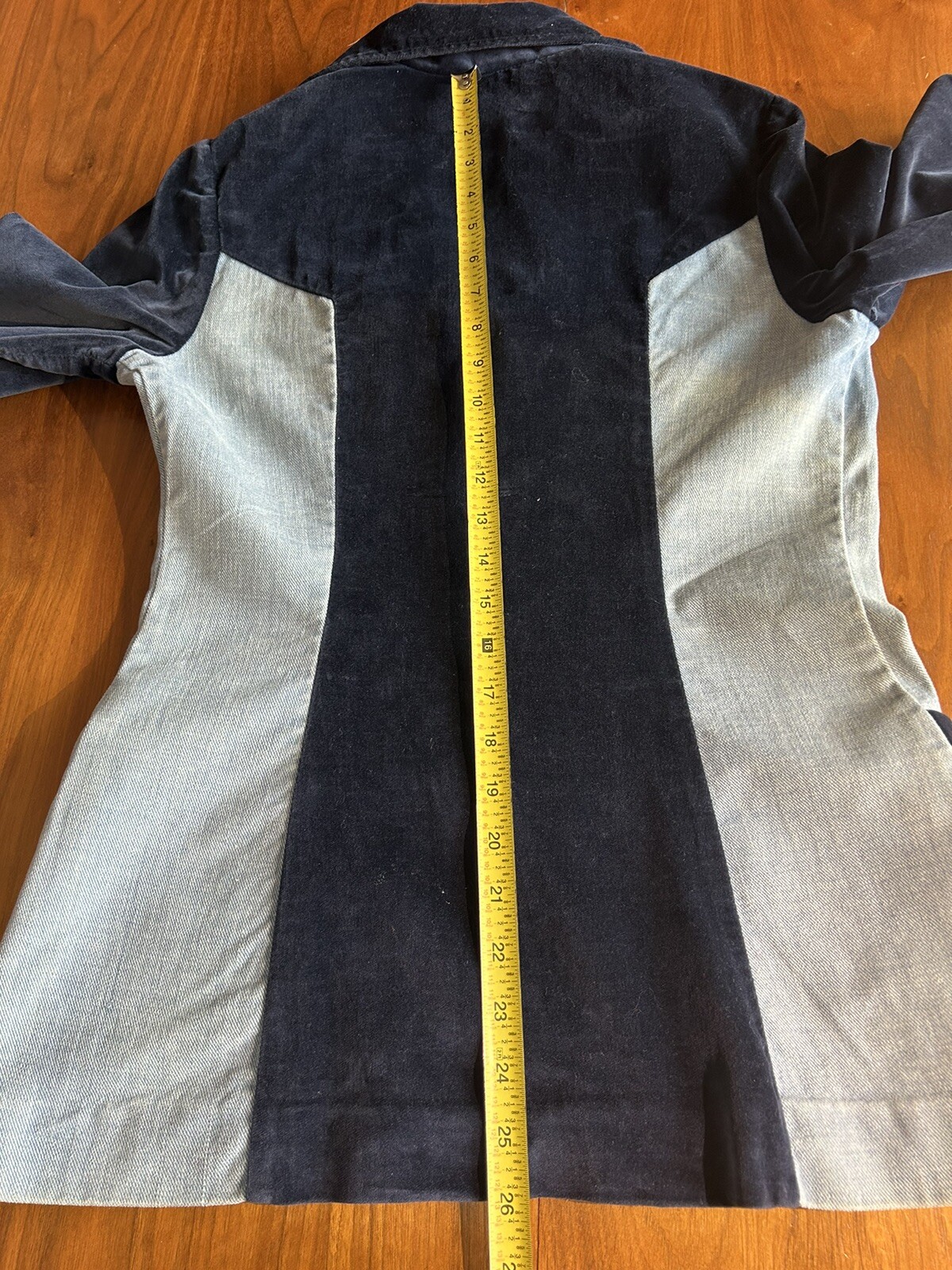 70’s Blazer Jacket Modern Juniors 100% Cotton Velvet & Denim Union Made In USA S
