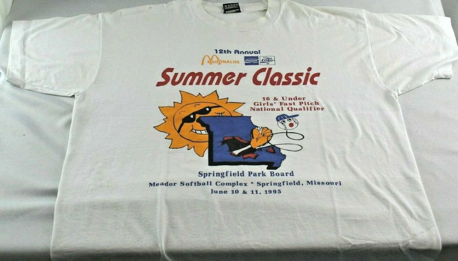 Vintage Softball Classic 90s Single Stitch T-shirt Womens Medium