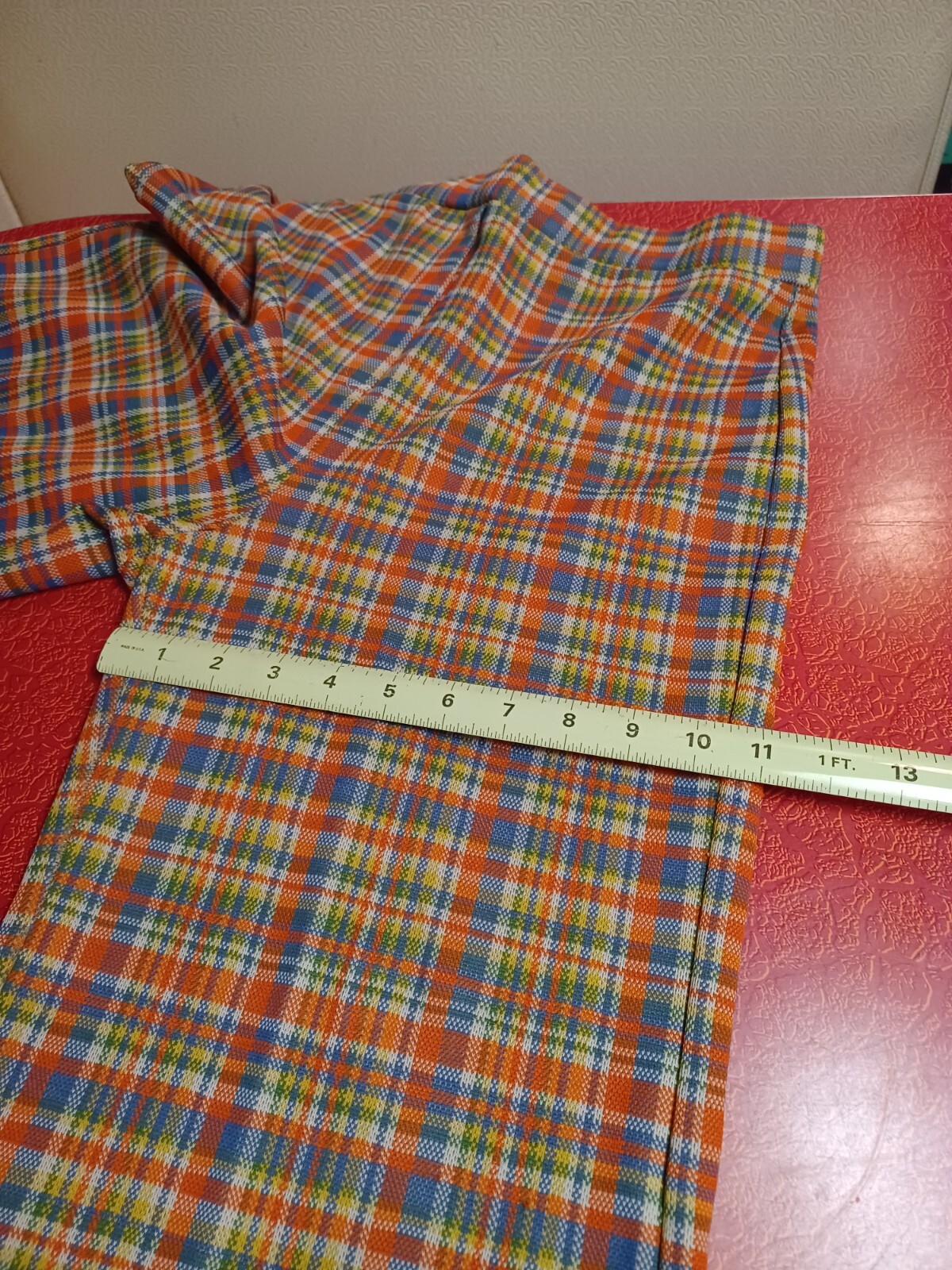 True Vintage Mid-century 1960s 1970s Funky Plaid Polyester Pants Sears MCM Mod