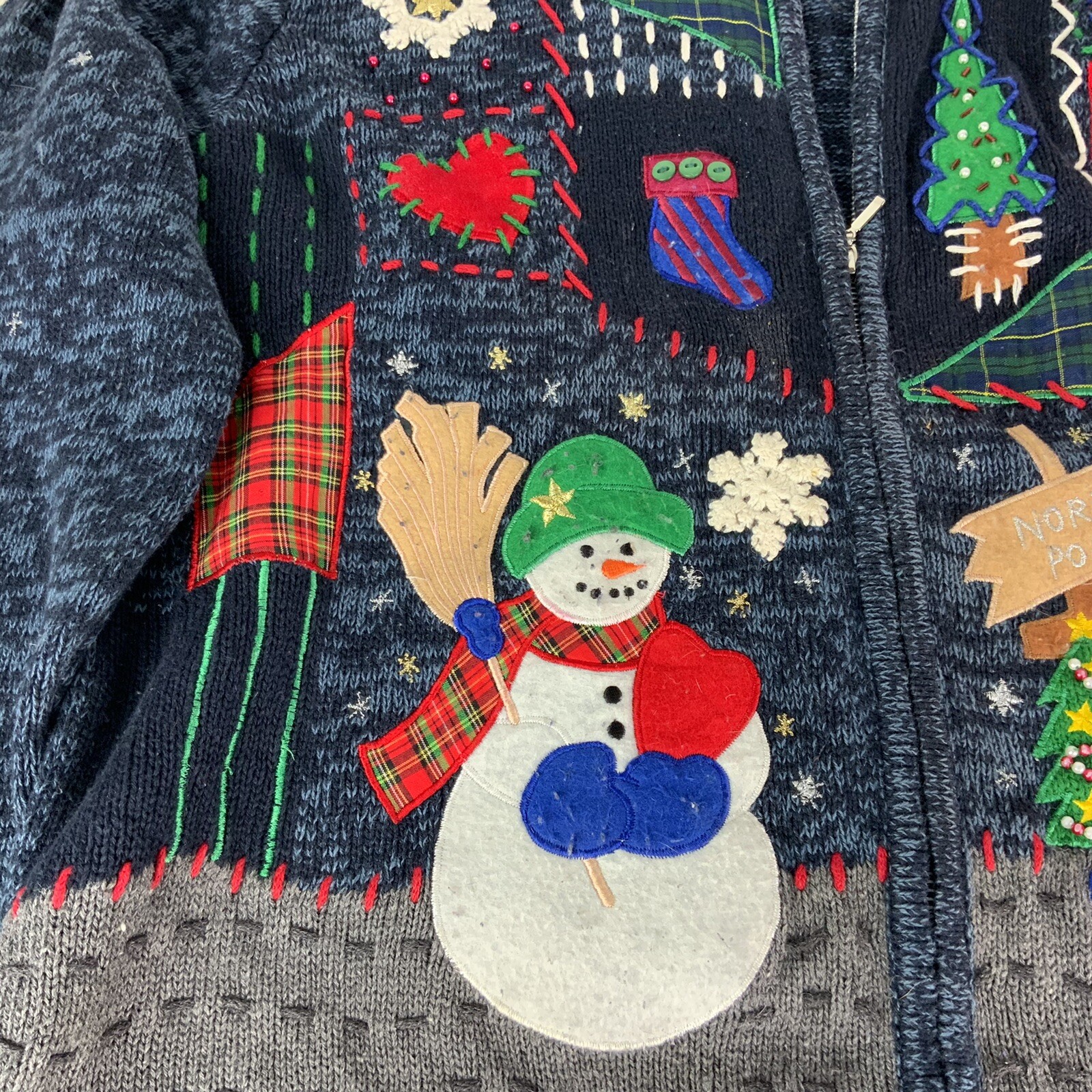 Hampshire Studio Holiday Vintage Cardigan “Ugly” Sweater Women’s X Large