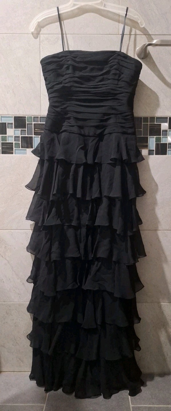 Vintage 1980s Lilllie Rubin Black Cocktail Evening Dress, Ball Gown , Xxs READ