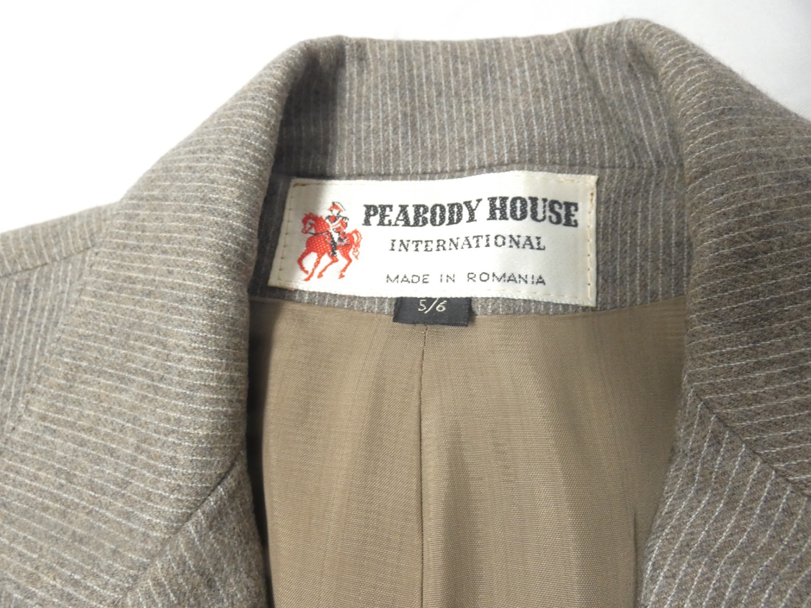 Vintage Peabody House Gray Brown 2 Piece Skirt Suit Set Jacket Size 5/6