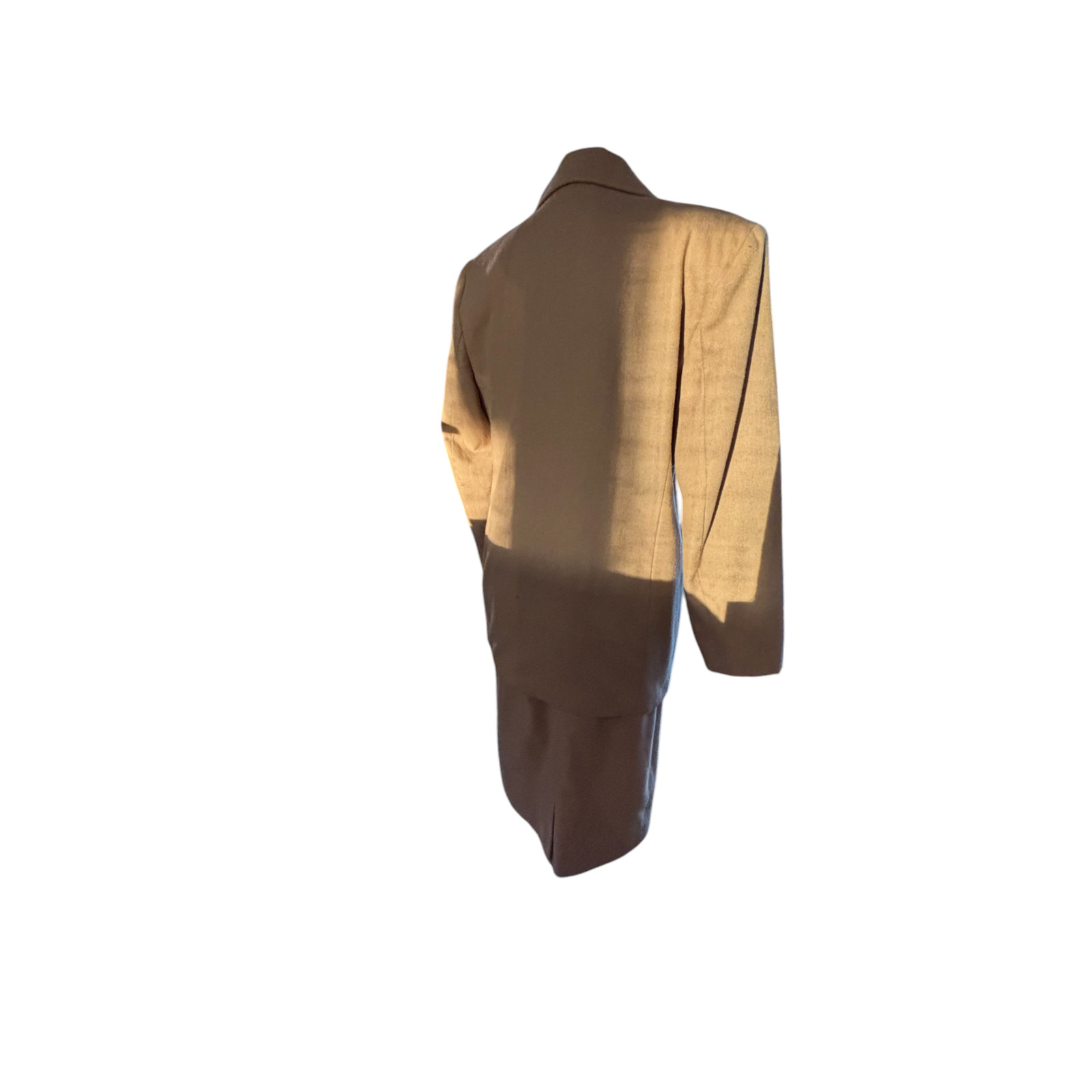 Oui Petites by Tan Jay Vintage 80s brown wool blend blazer skirt suit set sz 10P