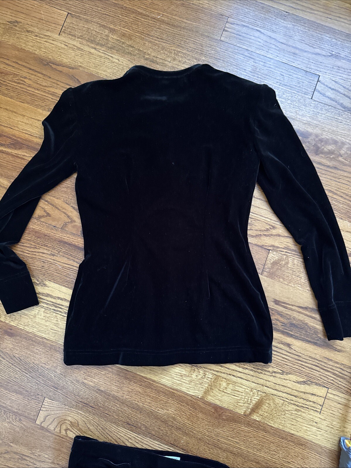 Vintage Bruno Duluc Kush Velvet 2 Pieces Jacket Skirt Velour Stretch Size S