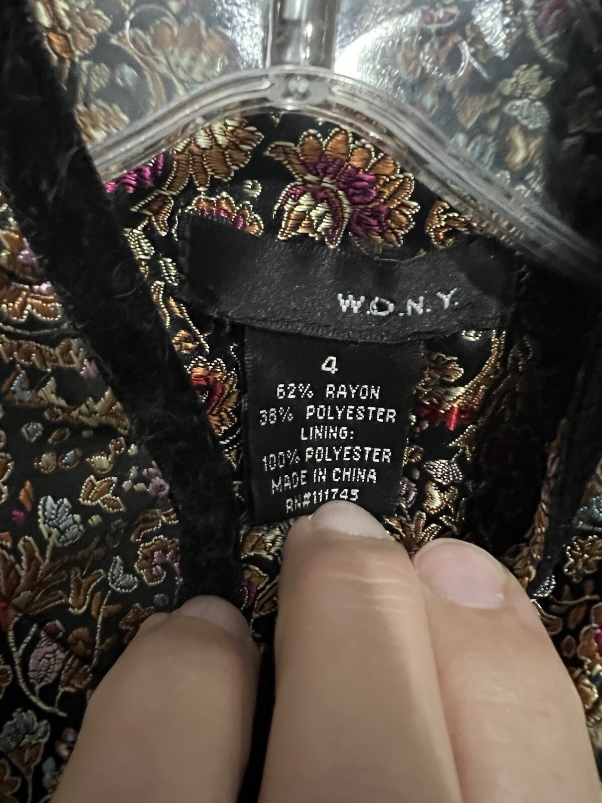 Vintage WDNY Size 4 Mandarin Asian Tapestry Brocade Embroidered Retro Jacket