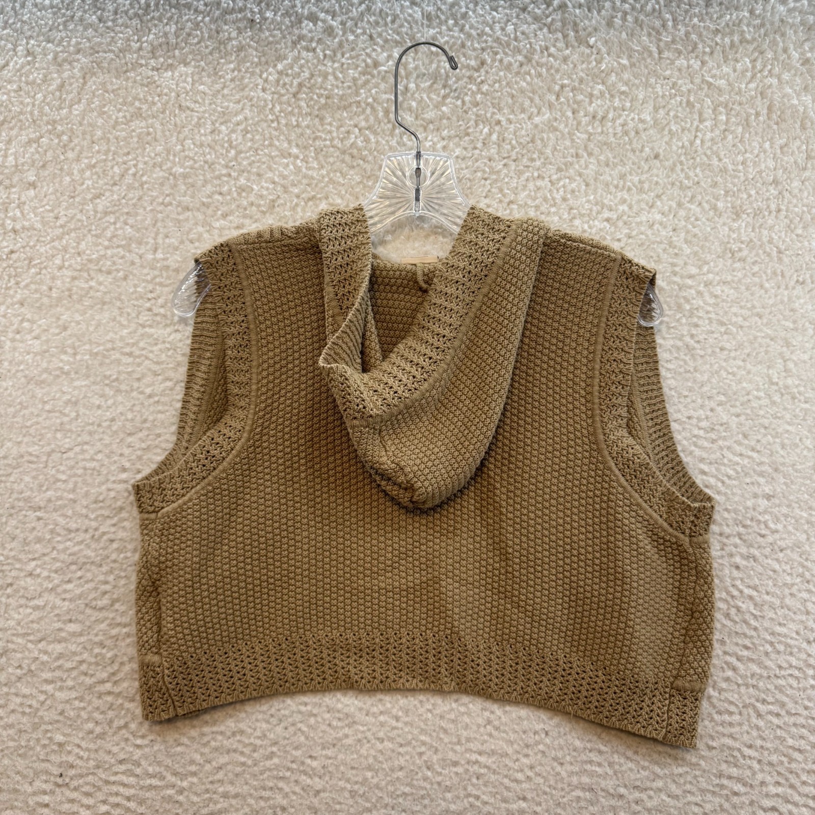 Y2K Vintage Crop Bolero Shrug Cardigan Sweater Top Large 12 14 Hooded Boho Fairy