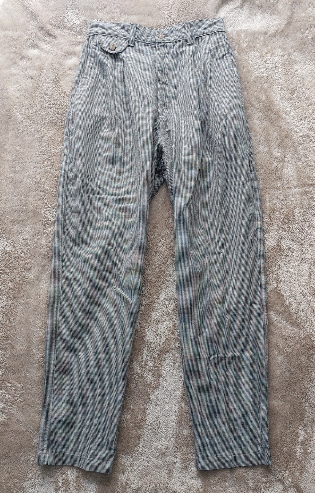 Vtg 80s Lee Riders Women’s USA Houndstooth Pleated High Waisted Pants | 26×29.5