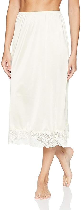 Under Moments Women Size S Maxi Half Slip Vintage Style with Lace 27″ Length -i2