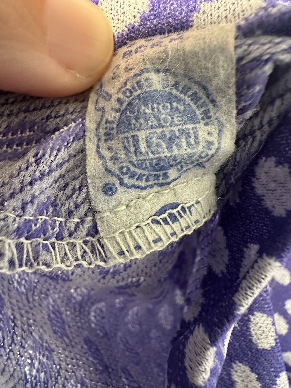 Vintage Jr Bazaar Sears Roebuck & Co Union Made Purple Polka Dot Blouse Shirt