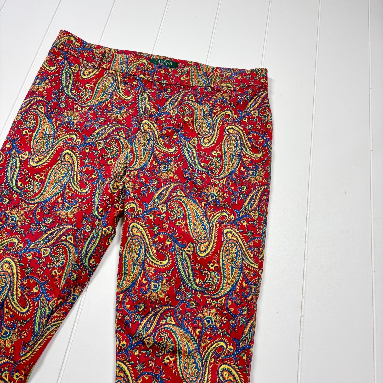 Vintage Lauren Ralph Lauren Paisley Cigarette Pants, Size 12P