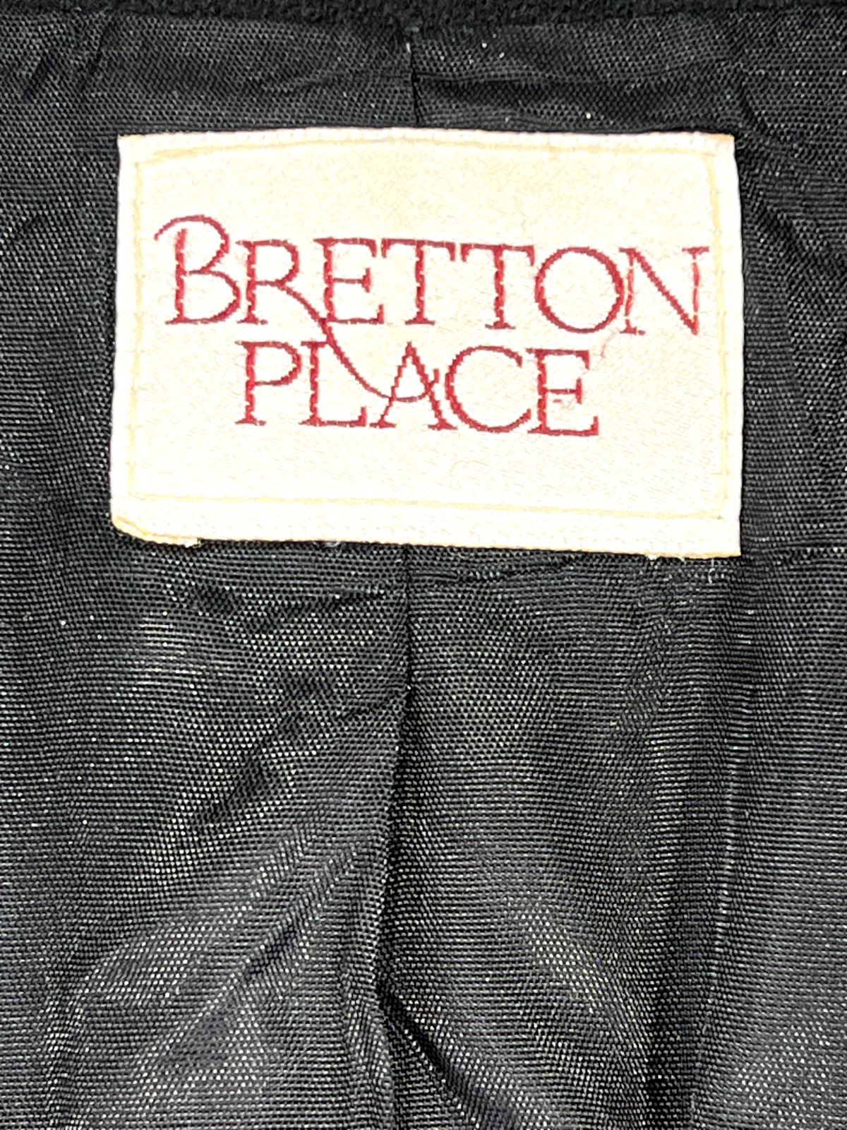 VTG Bretton Place Women Size Blazer Black 3 Pocket Notched Lapel Wool