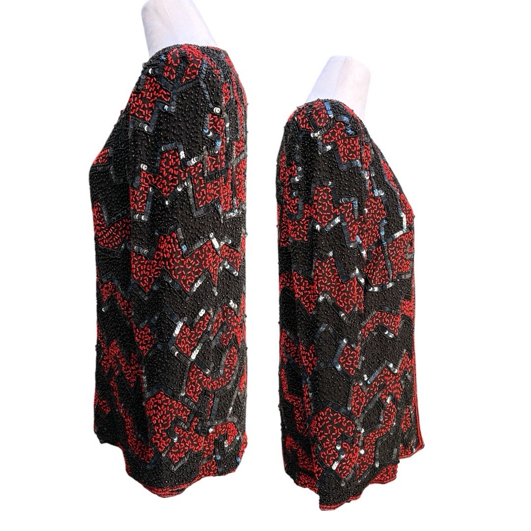 Vintage Sequins & Beaded Jacket with Silk Lining | Medium