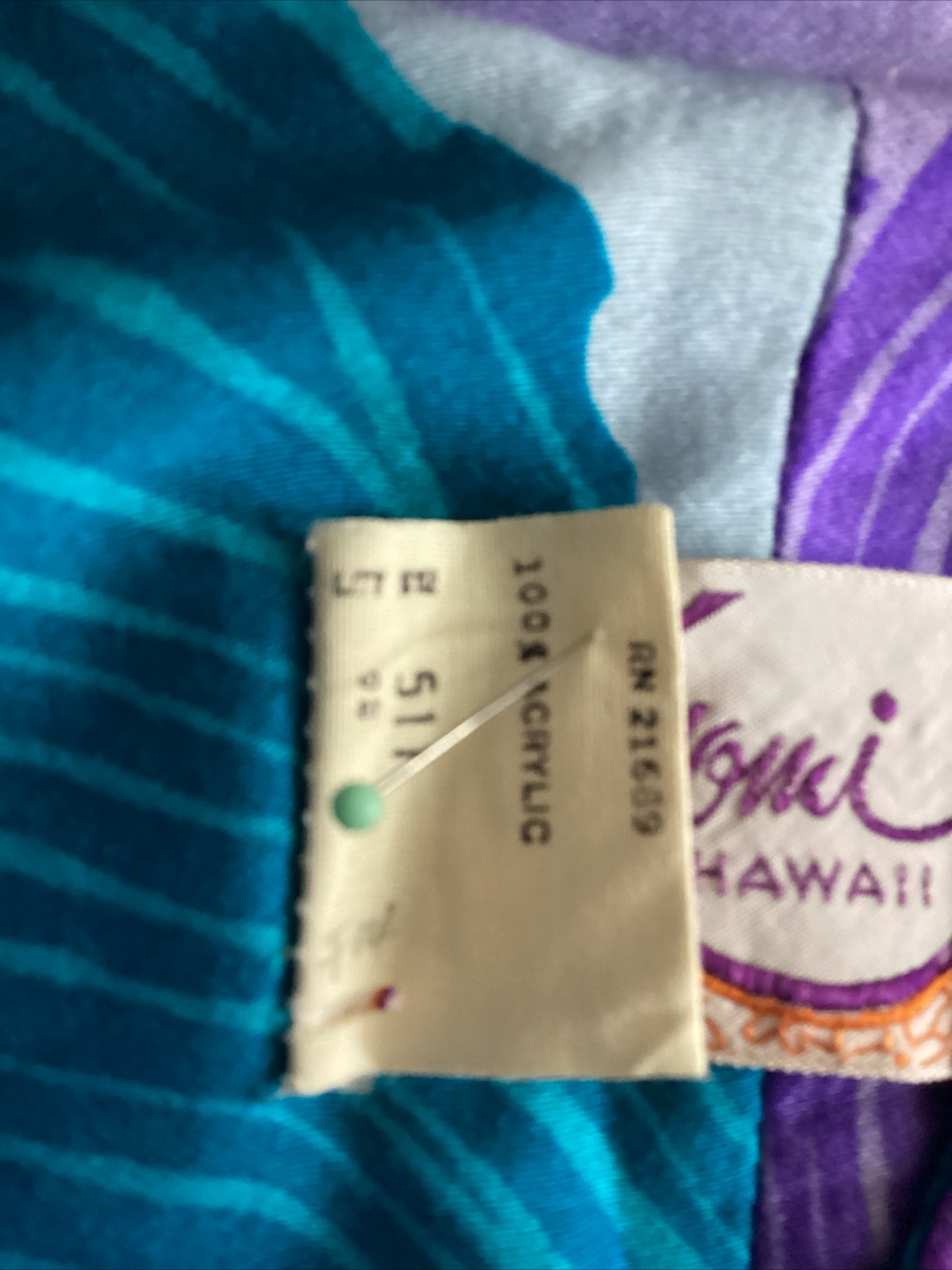 VTG Kiyomi Hawaii Maxi Dress Purples & Blues Button Front Belt Sleeveless Sz 12