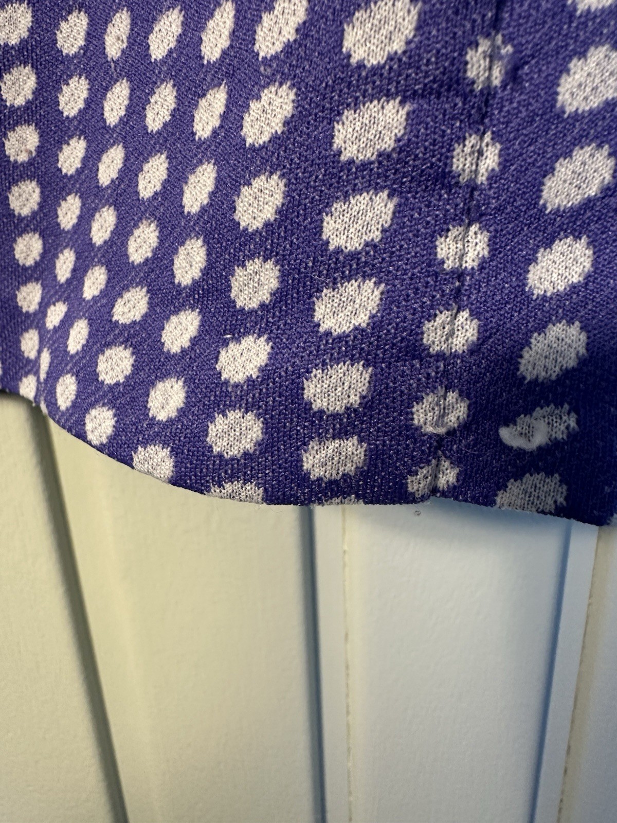 Vintage Jr Bazaar Sears Roebuck & Co Union Made Purple Polka Dot Blouse Shirt