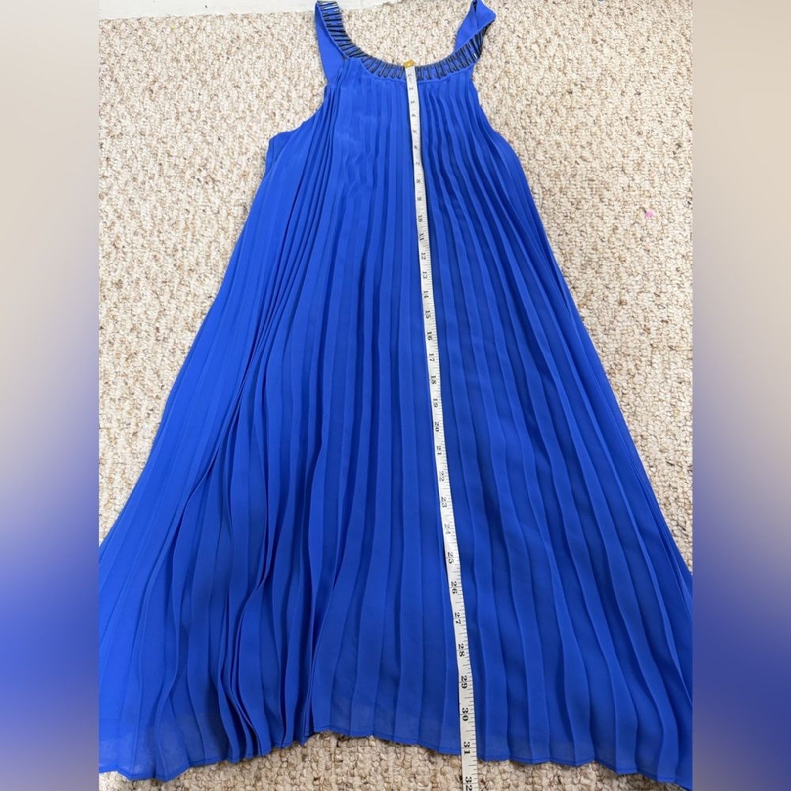 Laundry By Shelli Segal Pleated Royal Blue Mini Dress Size 6