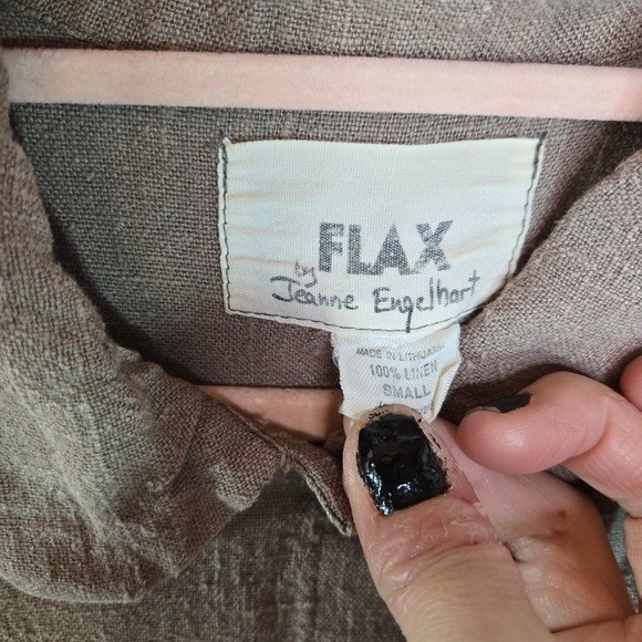 VTG 90s FLAX by Jeanne Englehart Linen Lagenlook Tunic Art to Wear long top