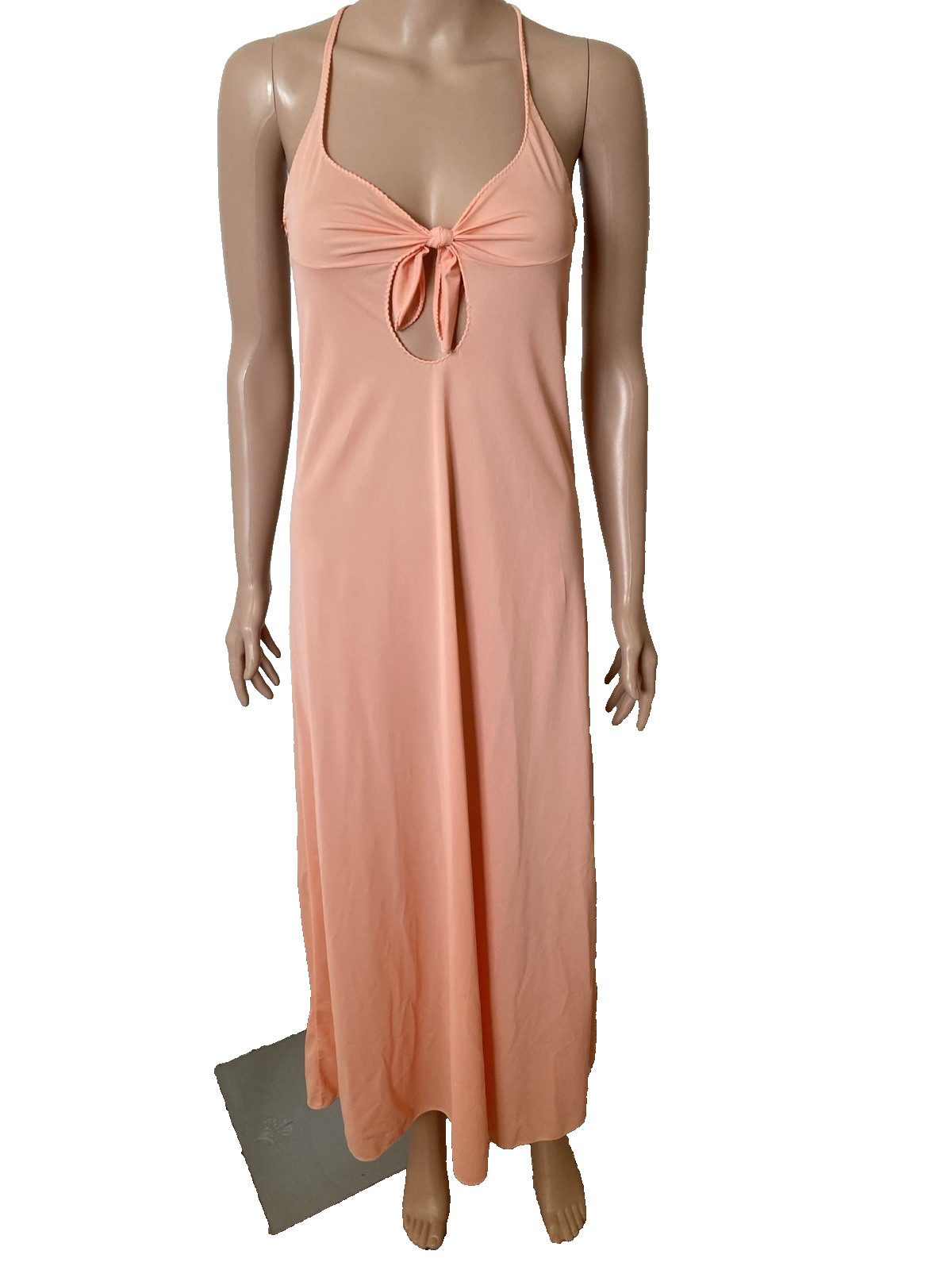 Vintage JOHN KLOSS FOR CIRA Strappy Coral Nylon Nightgown Size P Petite