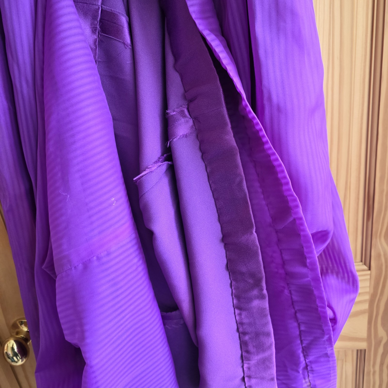 VTG 50’s 60s Handmade Purple A Line Dress V Neck Collar Rockabilly Full Swing
