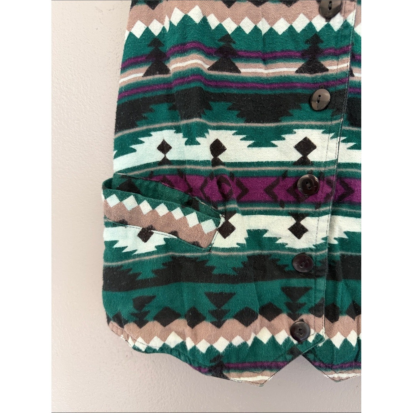 Vintage Women’s 90s Southwestern Indie Cowgirl Festival Geometric Print Vest Med